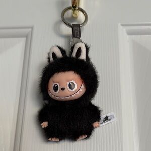 Black “Pin For Love” Labubu Stuffed Animal Keychain